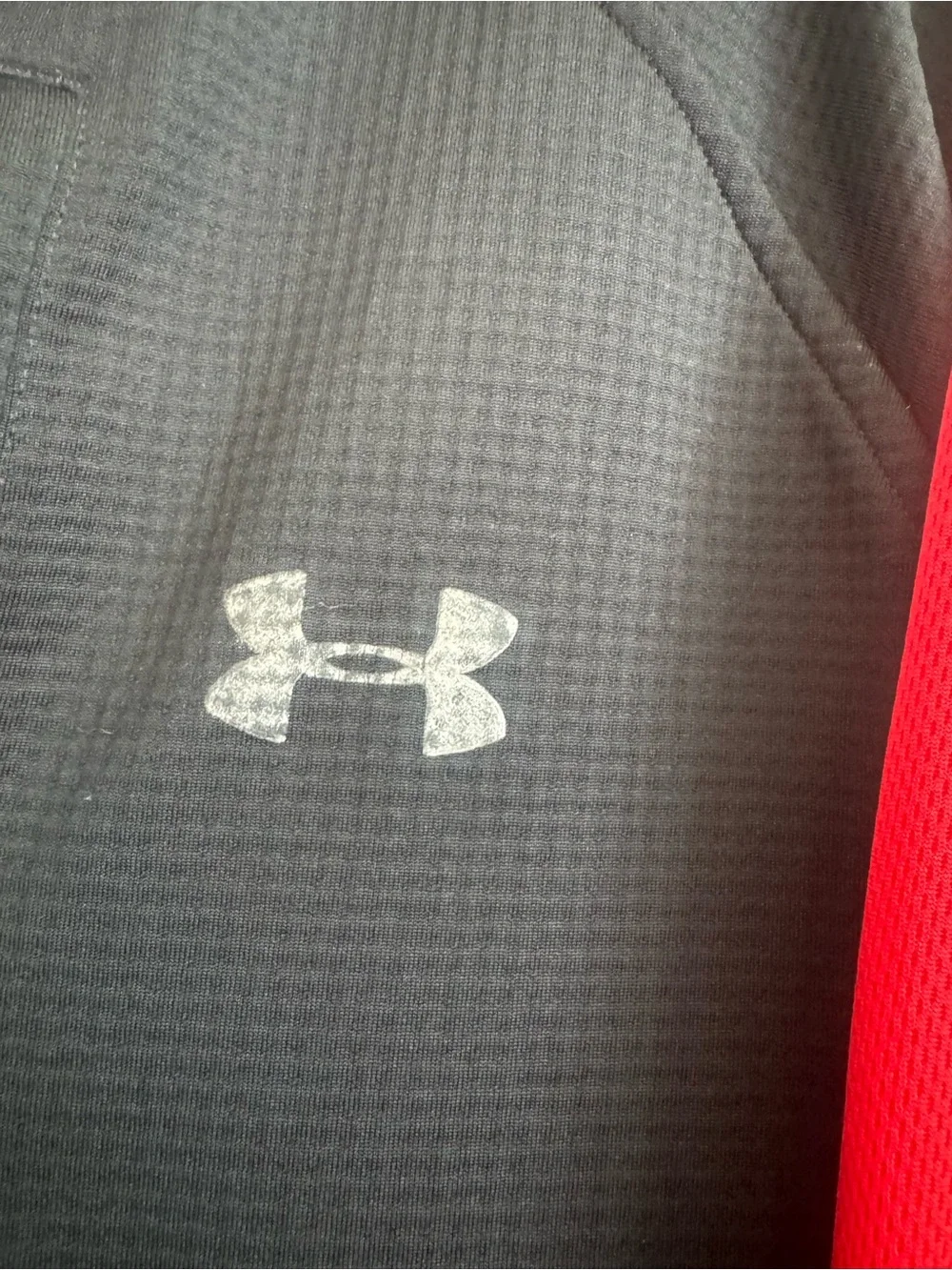 Under Armour Men’s Black Performance Quarter-Zip Jacket with Red Panels